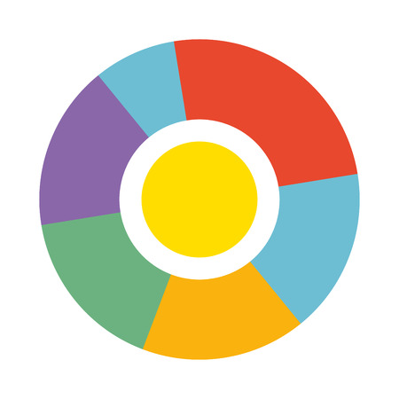 Bright round diagram with colorful sections isolated illustrationのイラスト素材