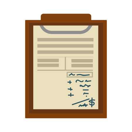 Check list or notepad paper sheet with notes and marks flat vector iconのイラスト素材