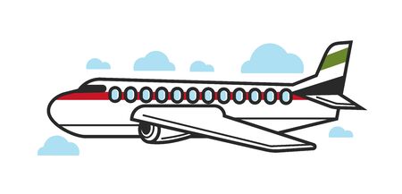 Big jet in skyのイラスト素材