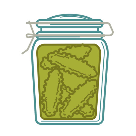 Jar with canned cucumbersのイラスト素材