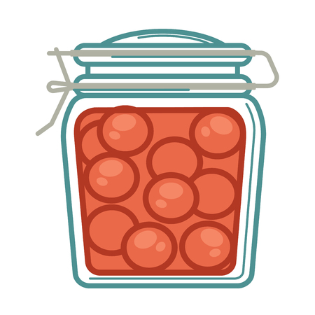 Jar with pickled tomatoesのイラスト素材