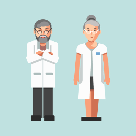 Medical workers or hospital doctors man and womanのイラスト素材