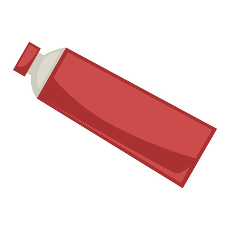 A Vector illustration of red colored simple tube with cap isolated on white.のイラスト素材