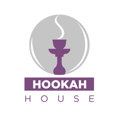 Smoking hookah on emblemのイラスト素材