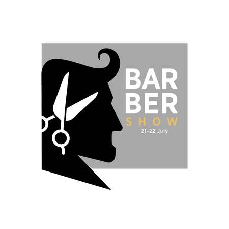 Barber show 21-22 July promotional designのイラスト素材