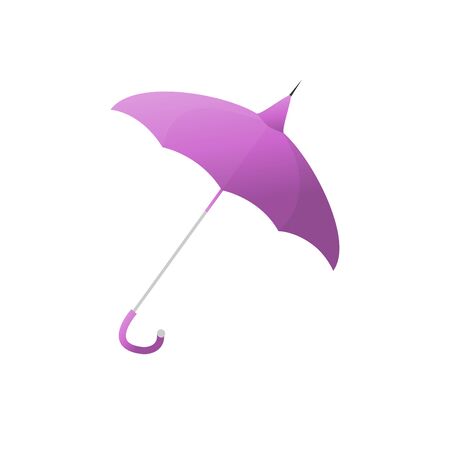 Bright purple umbrella on a metal stickのイラスト素材