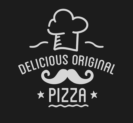 Pizza label design typographic.のイラスト素材