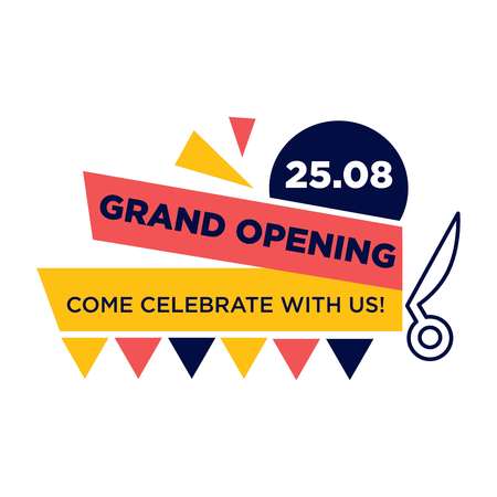 Grand opening, come celebrate with us on 25 Augustのイラスト素材