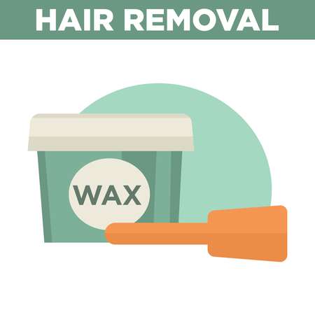 Hair removal commercial with big container of wax Vector illustration.のイラスト素材