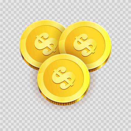 Gold shiny coinsのイラスト素材