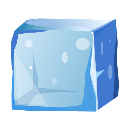 Transparent ice cube with uneven edges isolated illustrationのイラスト素材