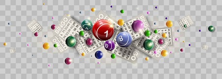 Lottery ticket lucky balls and numbers of lotto vector designのイラスト素材