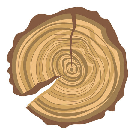 Old stamp with cracks and lot of age ringsのイラスト素材