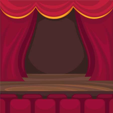 Small stage for comic monologues and magician performanceのイラスト素材