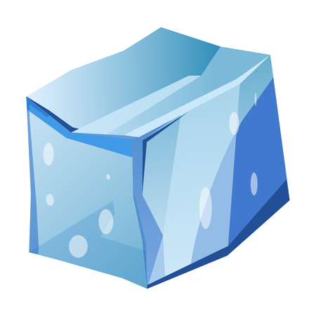 Blue transparent uneven ice glacier piece isolated cartoon vector illustrationsのイラスト素材