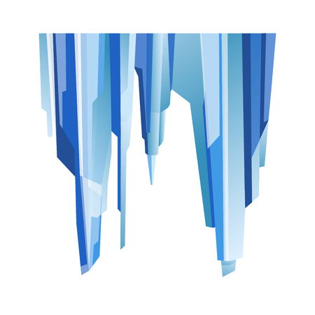 Blue transparent uneven ice glacier piece isolated cartoon vector illustrationsのイラスト素材