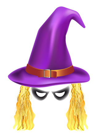 Video chat witch face selfie effect photo mask vector icon templateのイラスト素材