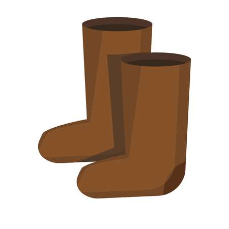 Pair of retro Russian style felt boots isolated illustrationのイラスト素材