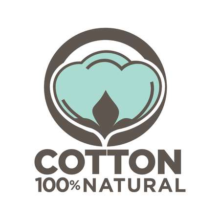 Cotton labels or logo for pure 100 percent natural cotton textile tagのイラスト素材