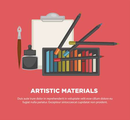 Artist painting materialsのイラスト素材
