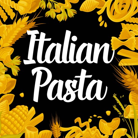 Delicious Italian pasta of best quality promotional posterのイラスト素材
