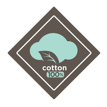Cotton labels or logo for pure 100 percent natural cotton textile tagのイラスト素材