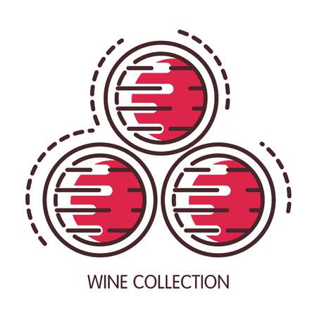 Wine collection conserved in wooden barrels commercialのイラスト素材