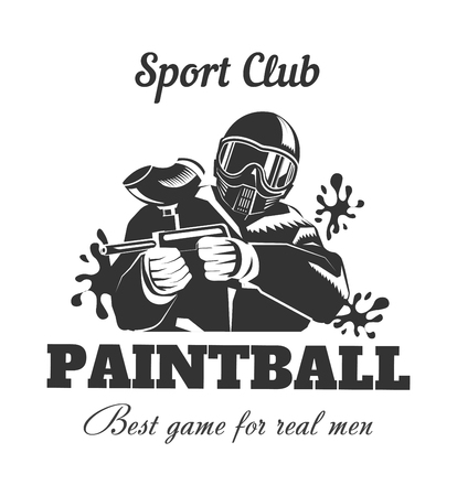 Paintball sport club for real men monochrome logotypeのイラスト素材