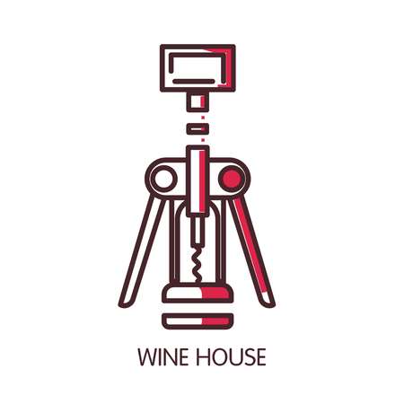 Wine house vector icon template of wine modern corkscrew for barのイラスト素材