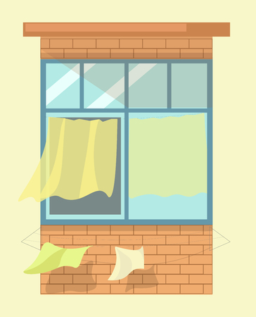 Nice tall broad windows in European styleのイラスト素材
