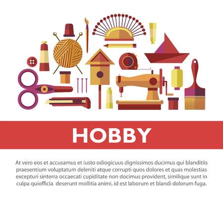 Vintage hobby based on handicraft promotional info posterのイラスト素材