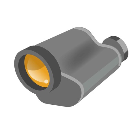 Binoculars modern zoom lens spyglass vector flat isolated iconのイラスト素材
