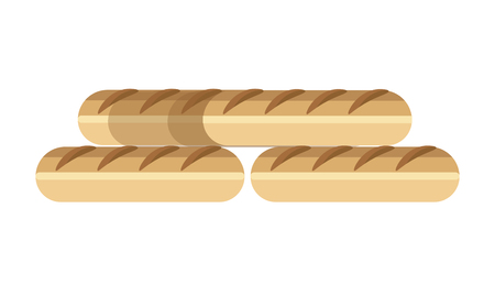 Long fresh French delicious baguettes made of wheat flourのイラスト素材