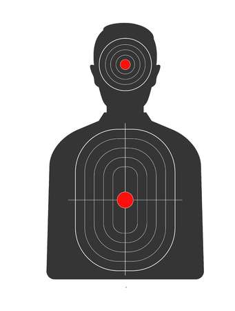 Target with red spots on human black silhouetteのイラスト素材
