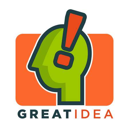 Great idea minimalistic logotype with human profileのイラスト素材