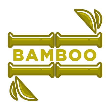 Bamboo Asian exotic tropical plant vector iconのイラスト素材