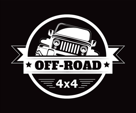 Off-road 4x4 extreme car adventure club vector icon