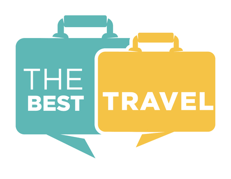 Best travel agency promo emblem with suitcases silhouettesのイラスト素材