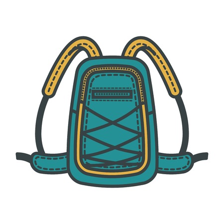 School bag or vector tourist backpackのイラスト素材