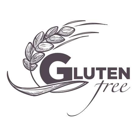 Gluten free products, poster with wheat vector.のイラスト素材