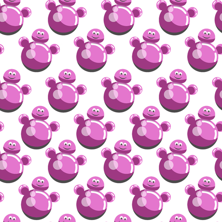 Kid toys vector icons seamless pattern. Children playthings set for kindergarten girls and boys.のイラスト素材