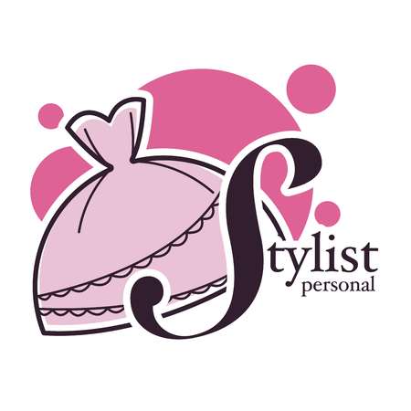 Style consultant, poster with elegant stylish dress clothing vector.のイラスト素材