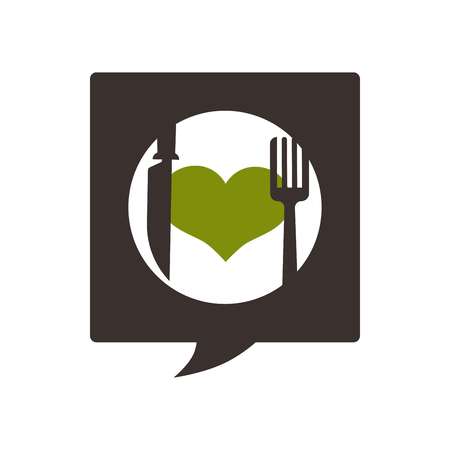 Subscription food, fresh leaves foliage products, spoon on poster with text vector.のイラスト素材