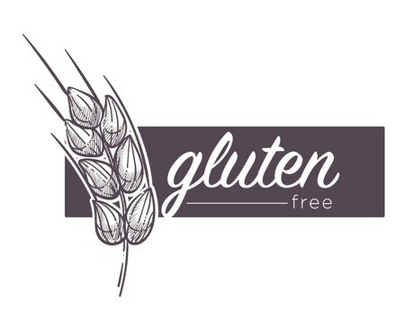 Gluten free products, poster with wheat vector.のイラスト素材