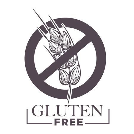 Gluten free products, poster with wheat vector.のイラスト素材