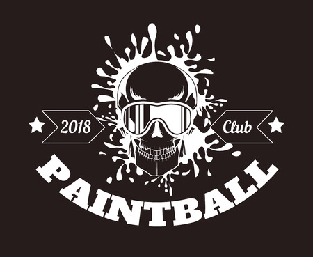 Paintball sport club with best game for real men slogan monochrome logotype.のイラスト素材