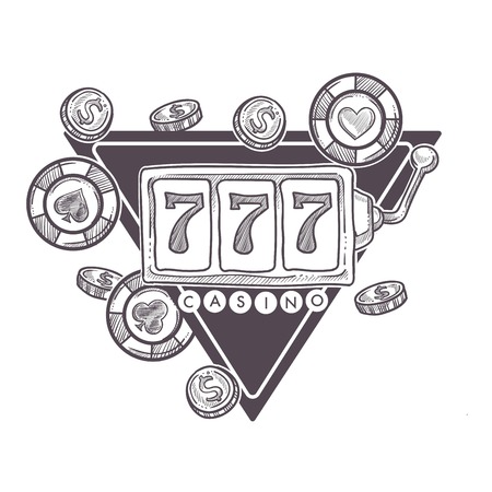 Casino poster, gambling playing in poker with chips vector.のイラスト素材