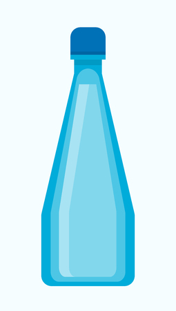 Big blue plastic bottle of fresh potable water. Cool refreshing beverage in simple spacious universal container with small cap for tightness isolated cartoon vector illustration on white background.のイラスト素材