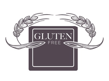 Gluten free products, poster with wheat vector.のイラスト素材
