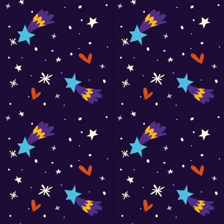 Starry night at winter sky merry Christmas holiday New Years eve vectorのイラスト素材